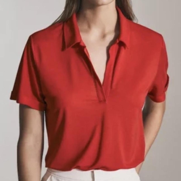Red Massimo Dutti polo💥Summer Sale! - Picture 1 of 3